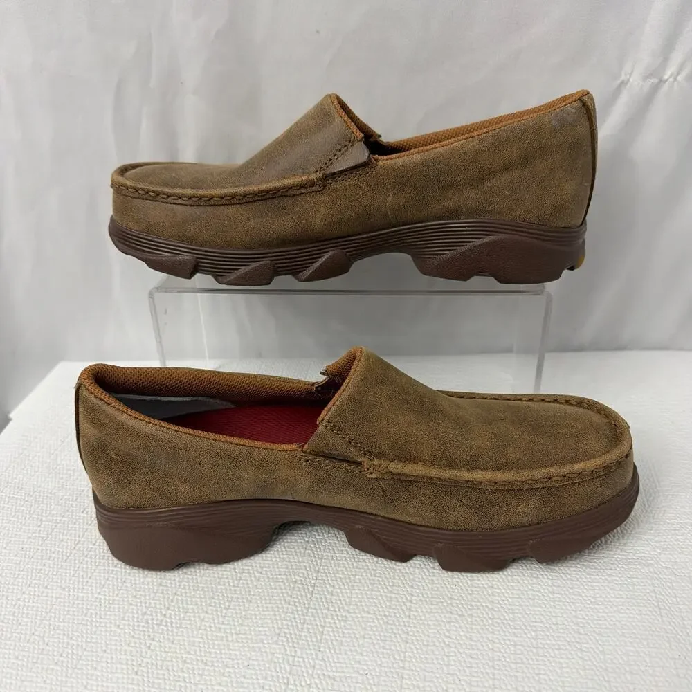 Twisted X Shoes Mens Size 7 M Crossover Slip On EVA Bomber Casual Brown Leather